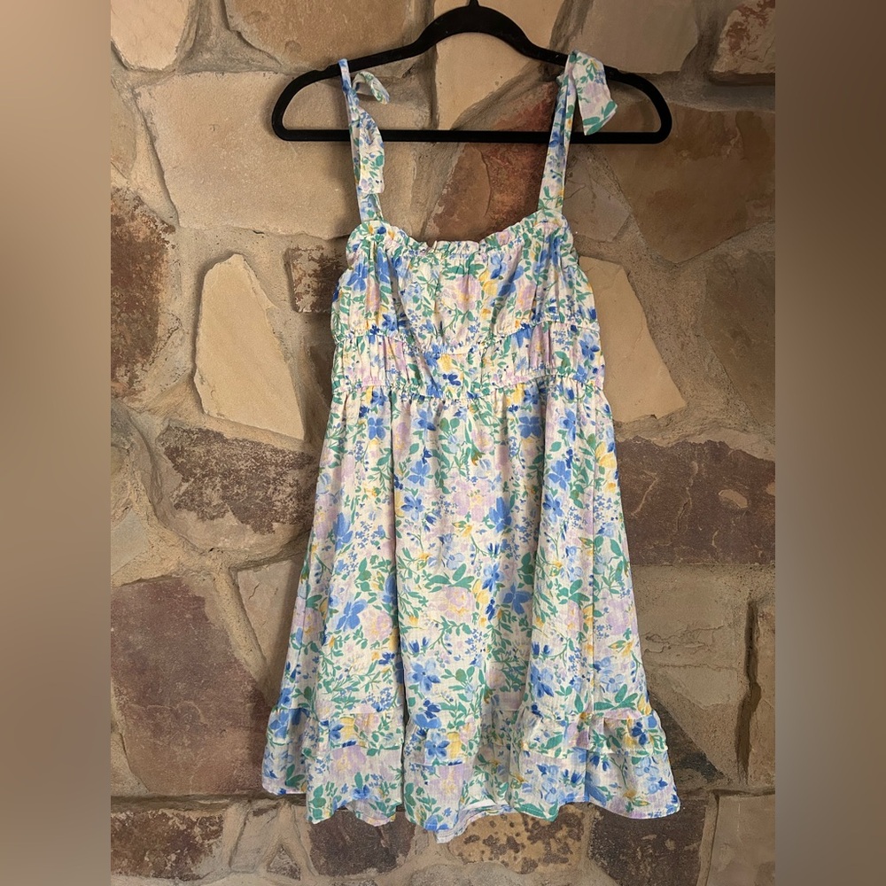Blue Yellow Floral Lush Dress - Picture 6 of 7